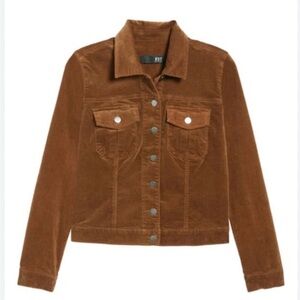 Amelia Corduroy Trucker Jacket In Cognac Kut From The Cloth
